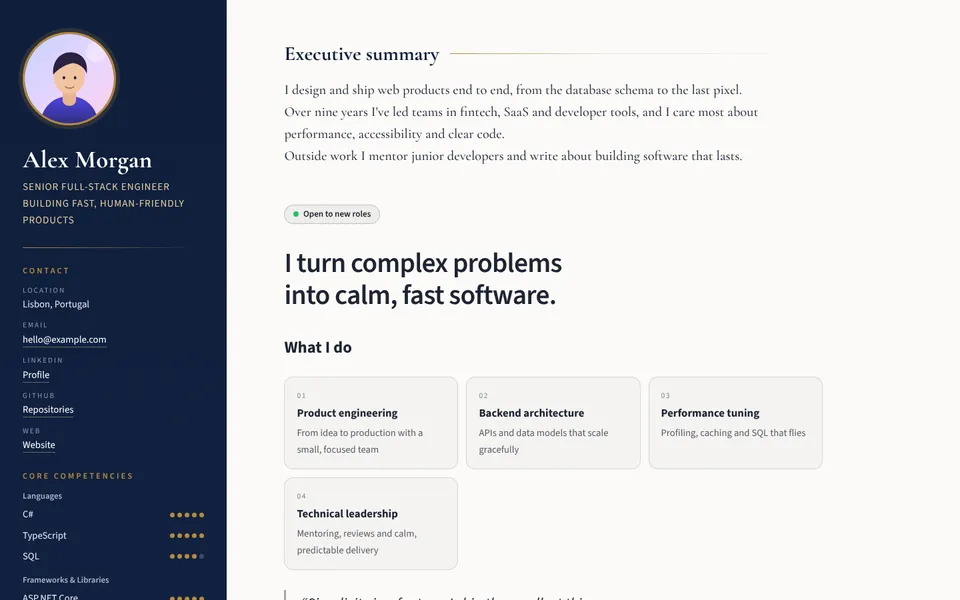 Executive theme